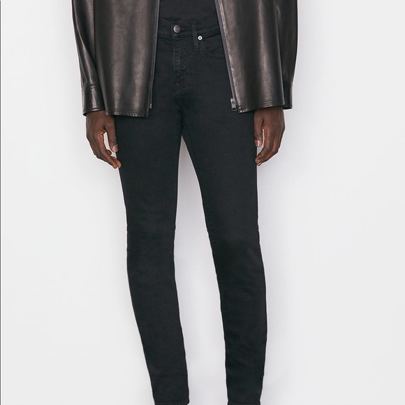 NWOT FRAME Denim Men’s L'Homme Skinny Mid-Rise Jeans in Noir/Black (Size 30) - Picture 1 of 5